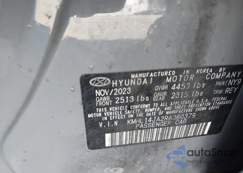 2024 Hyundai Sonata Sel z USA, uszkodzony, nr VIN KMHL14JA2RA360379
